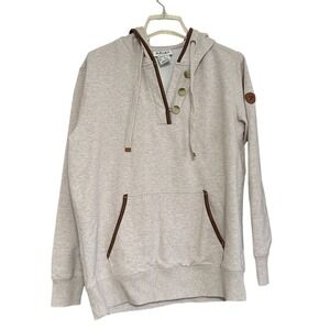 Ariat REAL Elevated Hood Womens M Beige Hoodie Casual Comfort Country Western